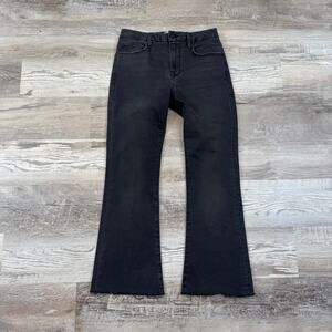 FRAME Le Crop Mini Boot Black Raw Hem Cropped Flare Jeans Minimalist Y2K 27